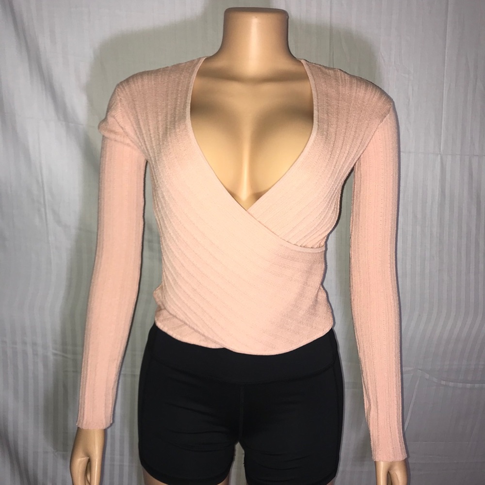 Jonathan Simkhai Linked Rib Cross Front Top